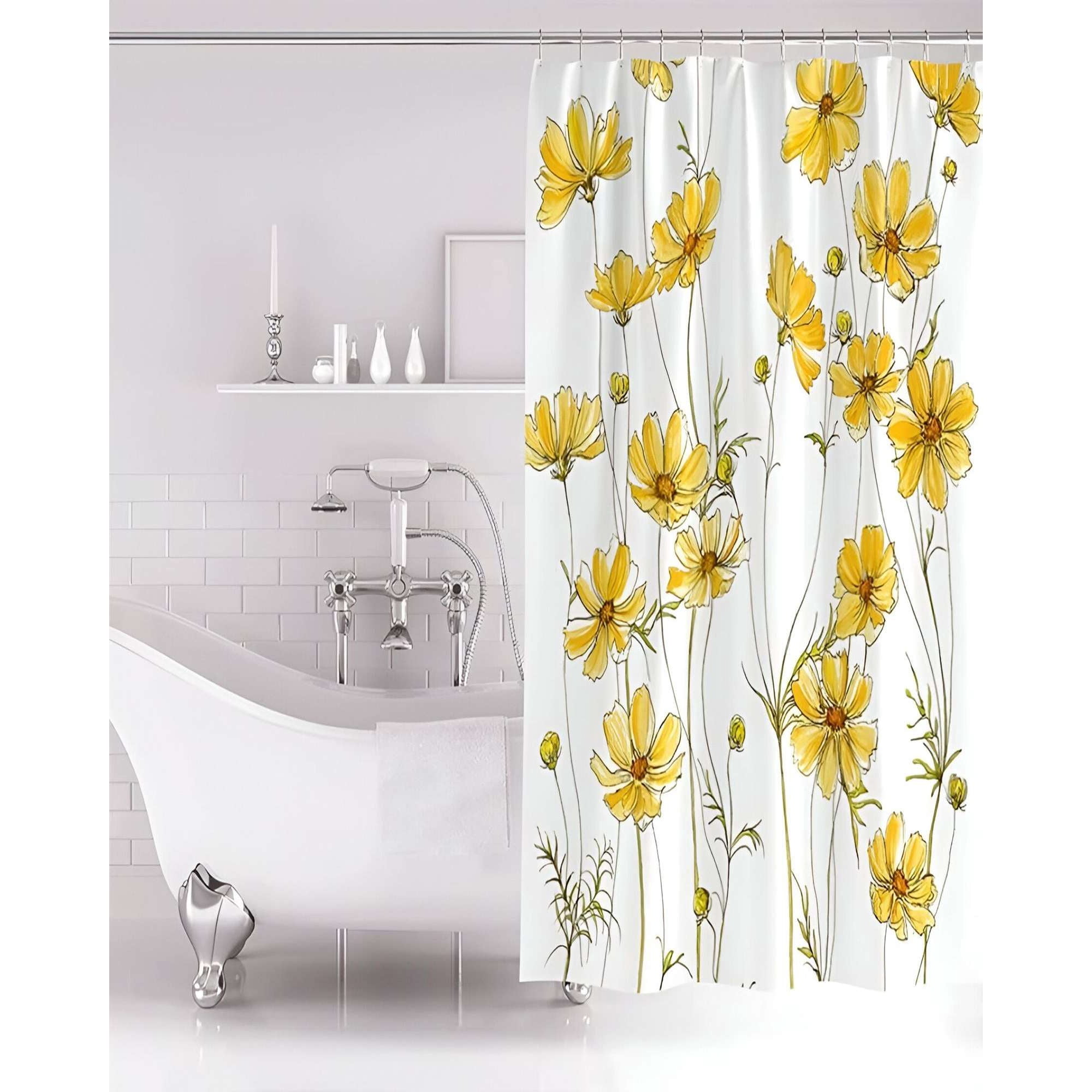 Genérico - Cortina De Baño Impermeable Más Forro De Ducha 180x180 Cm
