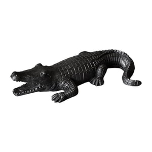 Magideal - Figura De De Resina Coleccionable, Regalo Animal, Estatua De Jardín, Escultura De Caimán Para Escritorio De Oficina, Interior Y Exterior, Sa Negro