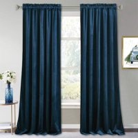 Cortinas Ryb Home De Terciopelo Azul Marino Opacas, 132 X 213 Cm, 2 Paneles