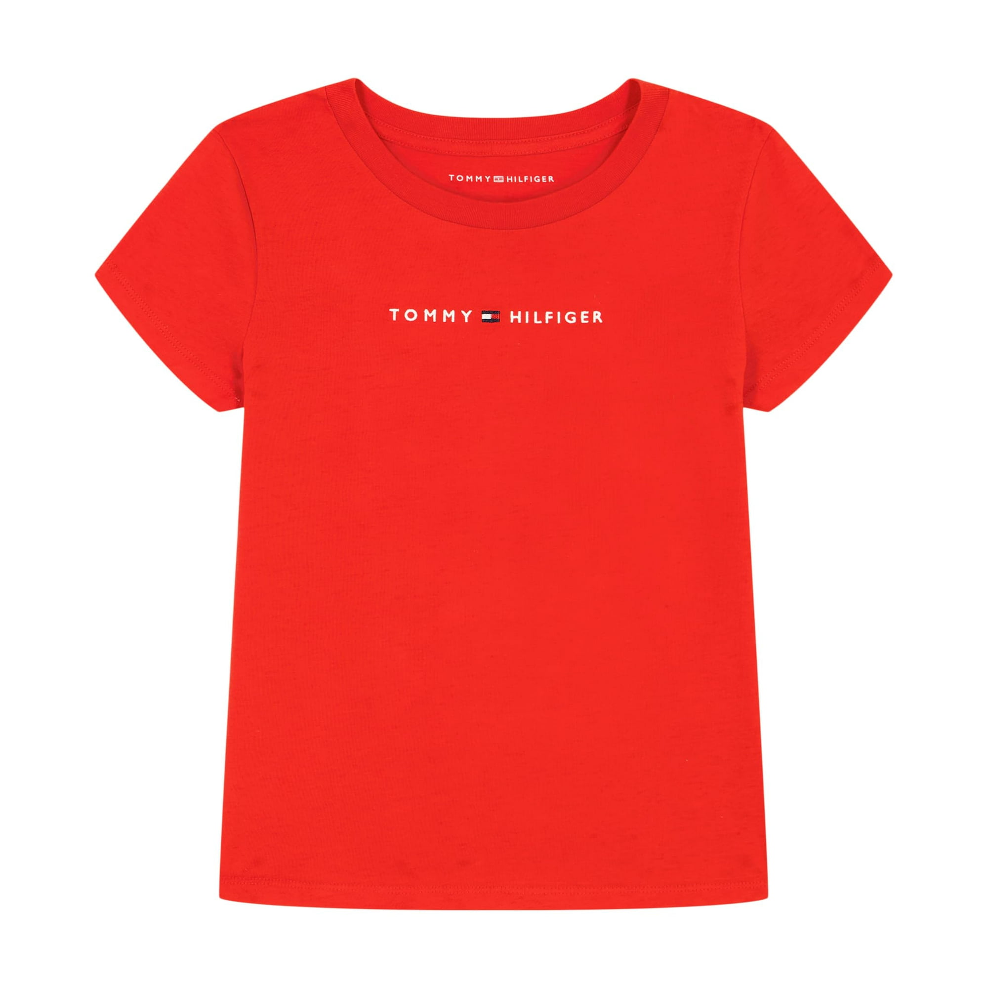 Camiseta Tommy Hilfiger Para Niñas, Manga Corta, 5 Años, Roja