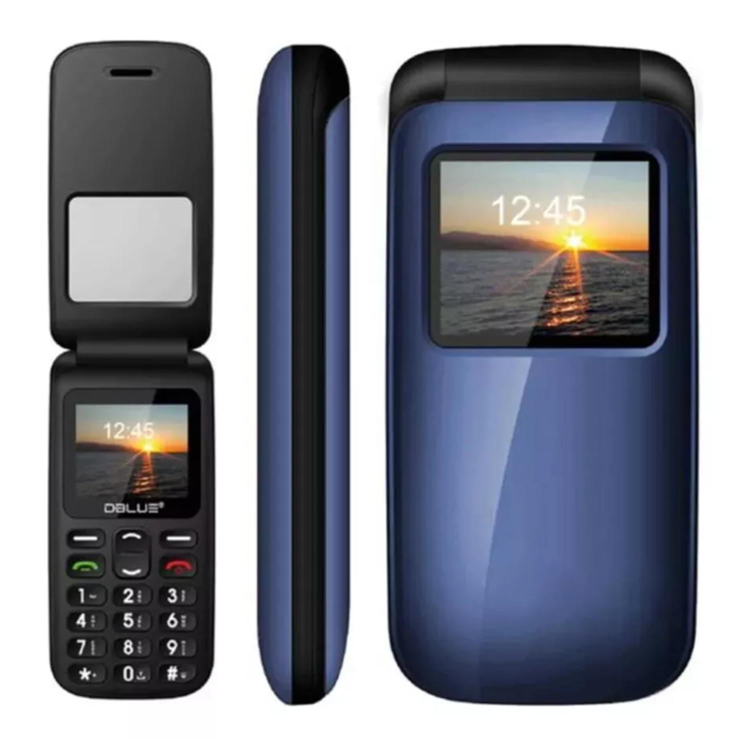 Tecnolab - Telefono Senior Adulto Mayor Tipo Almeja 4g Azul