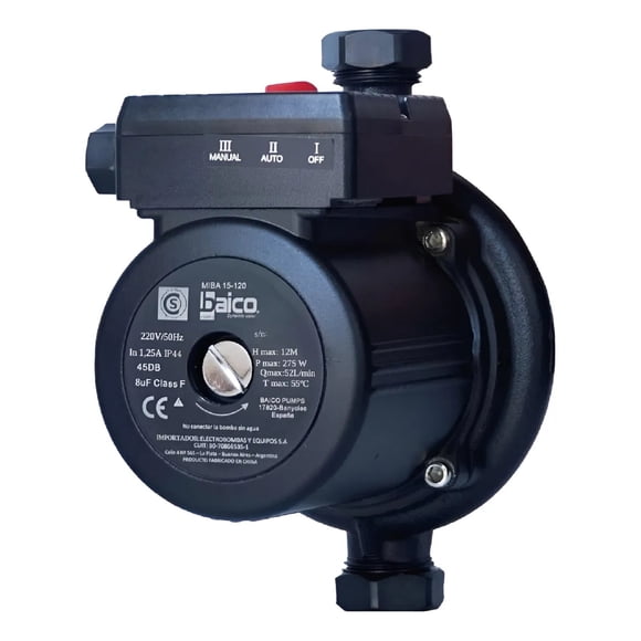 Bomba Aumento De Presión Para Calefont Miba 15-120 220v