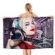thumbnail image 1 of Harley Quinn Toalla de playa de secado rápido con diseño temático, regalo para mujeres y niñas, ideal para cumpleaños, fans, amantes de la música, uso en la playa o al aire libre, 78 × 150 cm, 1 of 6