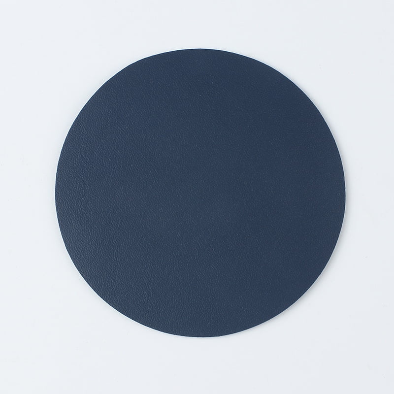 Xmhytop Juego De 10 Posavasos Redondos De Piel Suave - Ideal Para Tazas, Mesas De Madera Y Decoración Hogar, 4 Pulgadas, Marino
