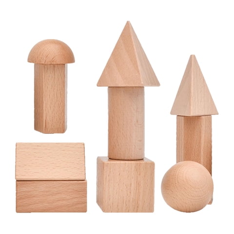 Bothyi - Bloques Sólidos Geométricos De Madera Juguetes Educativos Para Niños Del Hogar De Guardería