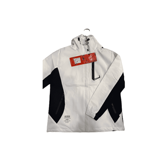 Chaqueta cortaviento deportiva ultra liviana micropolar blanco, talla S