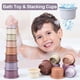 thumbnail image 3 of Vasos apilables para bebés, juego de vasos anidados para niños pequeños de 6 a 12 meses, 8 juguetes apilables de arcoíris para baño de niños, regalo de aprendizaje Montessori para niños y niñas de 1 a, 3 of 7
