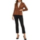 thumbnail image 2 of INSPIRE CHIC Chaqueta de Trabajo para Mujer de Imitación de Gamuza con Solapa y Mangas Largas Talla L Caramelo, 2 of 6