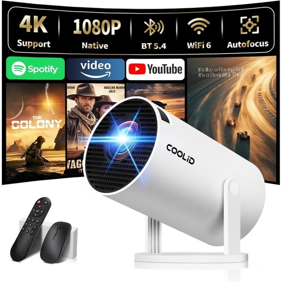 Proyector Mini Coolid C2 4K 1080P WiFi6 Bluetooth Apps