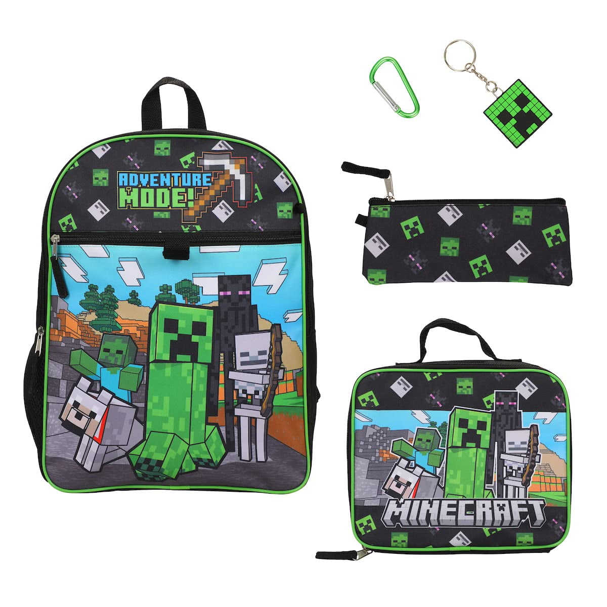 Set Escolar Bioworld Minecraft 5 Piezas Mochila 40 Cm Accesorios