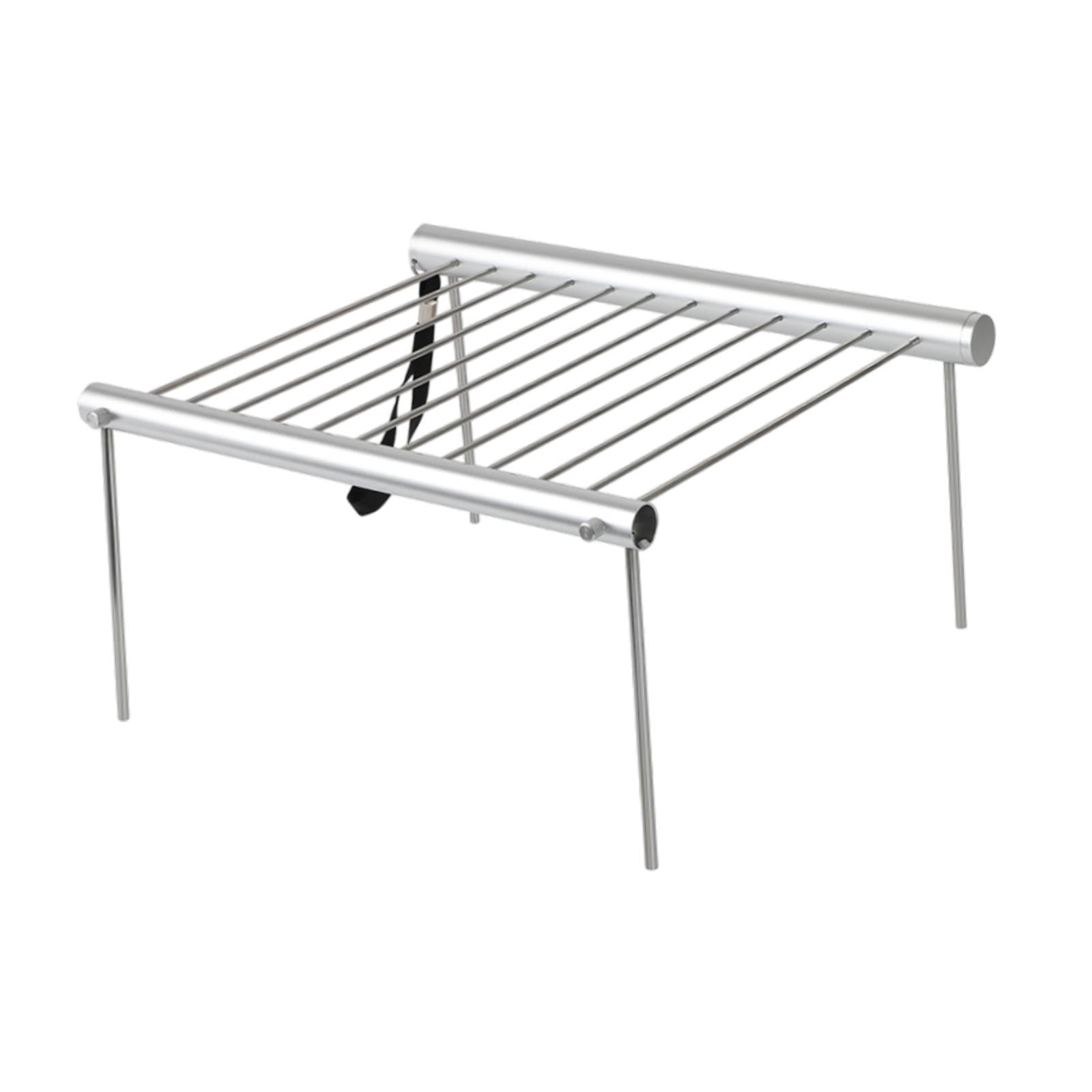 Magideal - Grill De Fogata Plegable, Rejilla Para Cocción Para Campamento, Rejilla De Campamento Portátil Multifuncional, Parrilla De Barbacoa Para Cazar Al Aire