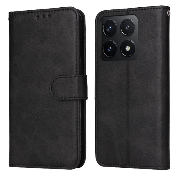 Funda Billetera para Xiaomi 14T con Porta Tarjetas y Soporte Ajustable Negro