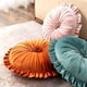 thumbnail image 4 of Firefly Hope Almohada decorativa redonda plisada, terciopelo suave y felpa neutra, 1 pieza, 14 pulgadas de diámetro, cojín de asiento, Estilo A, Rosa, 4 of 5
