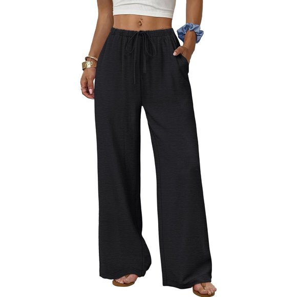 Pantalón Palazzo Sampeel de Pierna Ancha con Bolsillos
