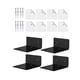 thumbnail image 3 of 4 Piezas Estantes De Pared Pequeños Estantes Flotantes Para Dormitorio Sala De Estar Negro, 3 of 5