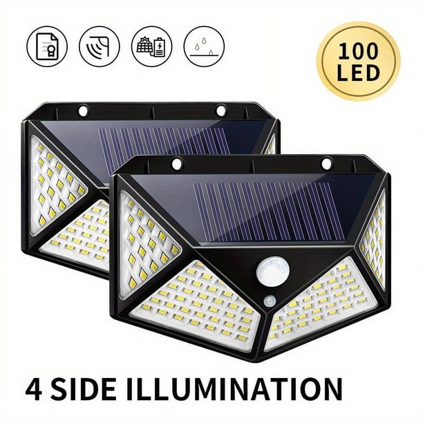 Illuminate Your Outdoor Space with Four-Sided Solar Garden Lights - Motion Sensing LED Lights for Bright and Waterproof Wall Lighting. Customers Love Them and Will Buy More!