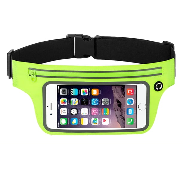 Riñonera para correr, soporte para teléfono, riñonera fina para entrenamiento con bolsillo para pantalla táctil
