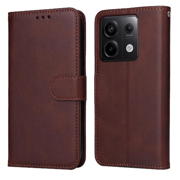 Funda Billetera para Xiaomi Redmi Note 13 Pro 5G con Porta Tarjetas y Soporte Ajustable Marrón