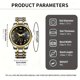 thumbnail image 2 of Reloj de Cuarzo para Hombre Popular, Guapo, de Alto Nivel de Apariencia, Dorado y Negro, Impermeable, Luminoso, Multifuncional, con Calendario, de Ocio y Negocios, 2 of 16