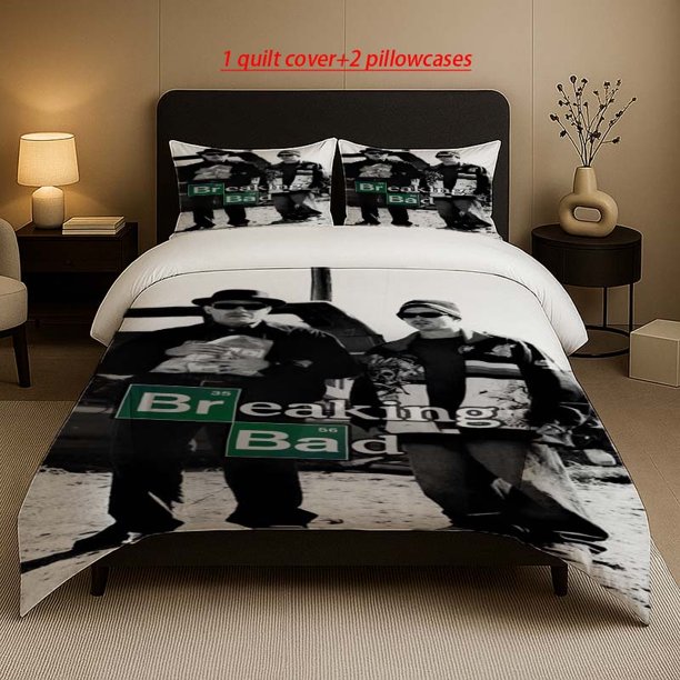 "Breaking Bad" Character Poster Print Bedding Set Soft and Comfortable for All Seasons Ideal for Bedrooms