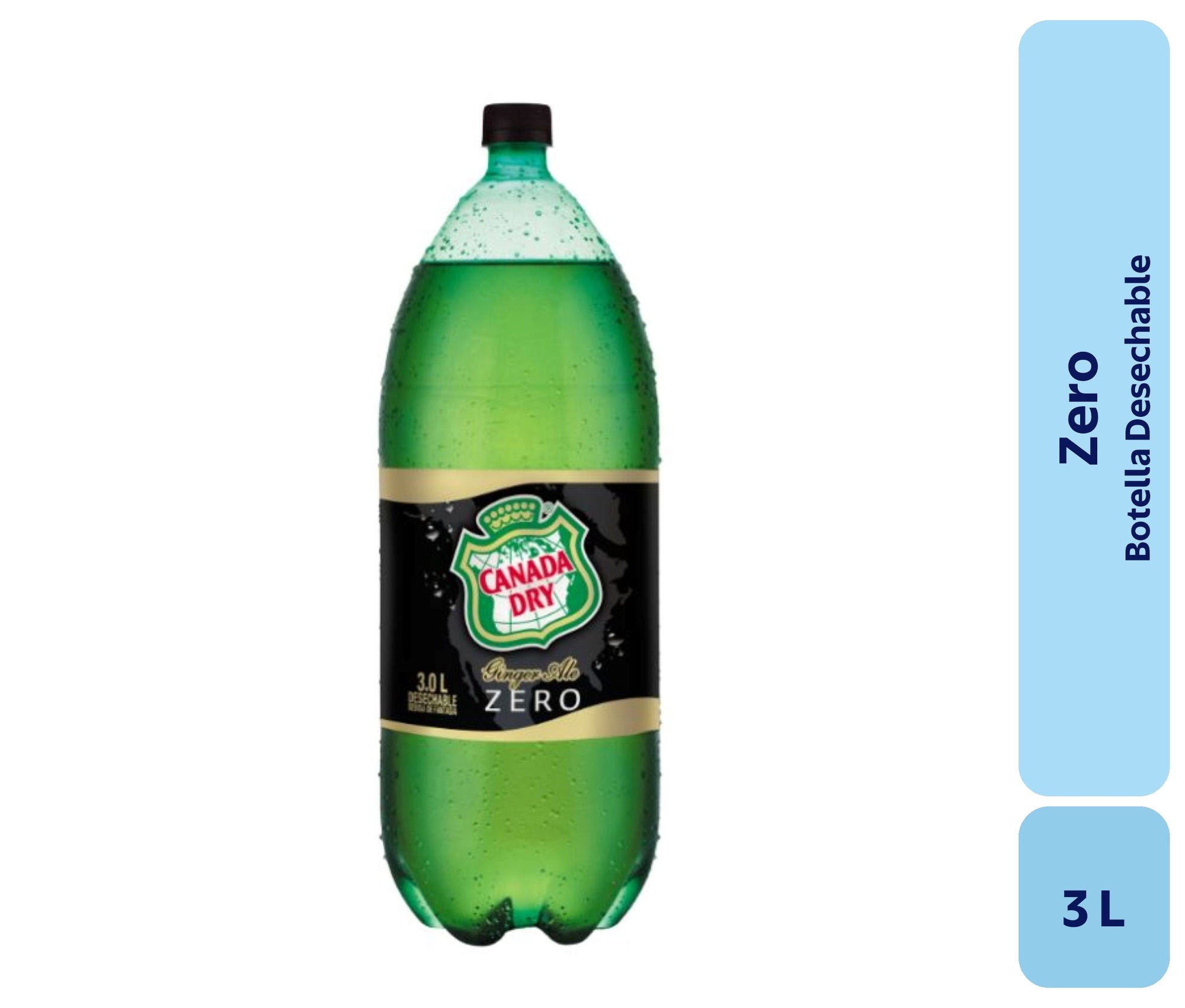 Bebida Ginger Ale Zero Botella 3 L Canada Dry