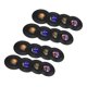 thumbnail image 2 of 16 Unids Copa Redonda Mat Coaster Coaster De Silicona Negro Vinyl Record Pattern 10cm En Dia, 2 of 5