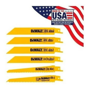 Set 6 Hojas De Sierra Sable Madera Y Metal Dewalt Dw4856 Amarillo