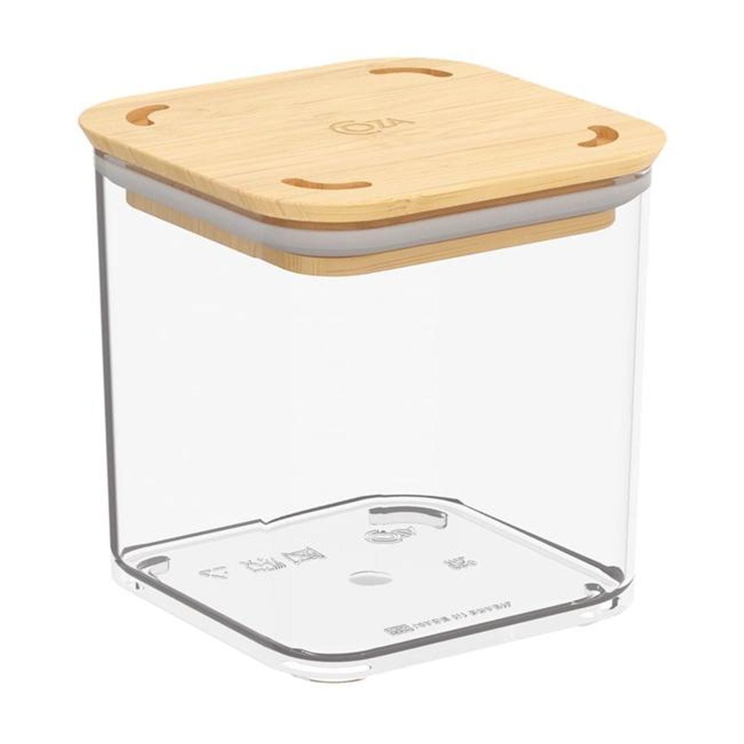 Coza - Contenedor Hermético Modo Bambú 580ml Cristal Blanco