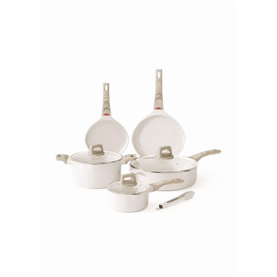 Genérico - Bateria De Cocina Juego De Ollas Retirable 3pcs Blanco