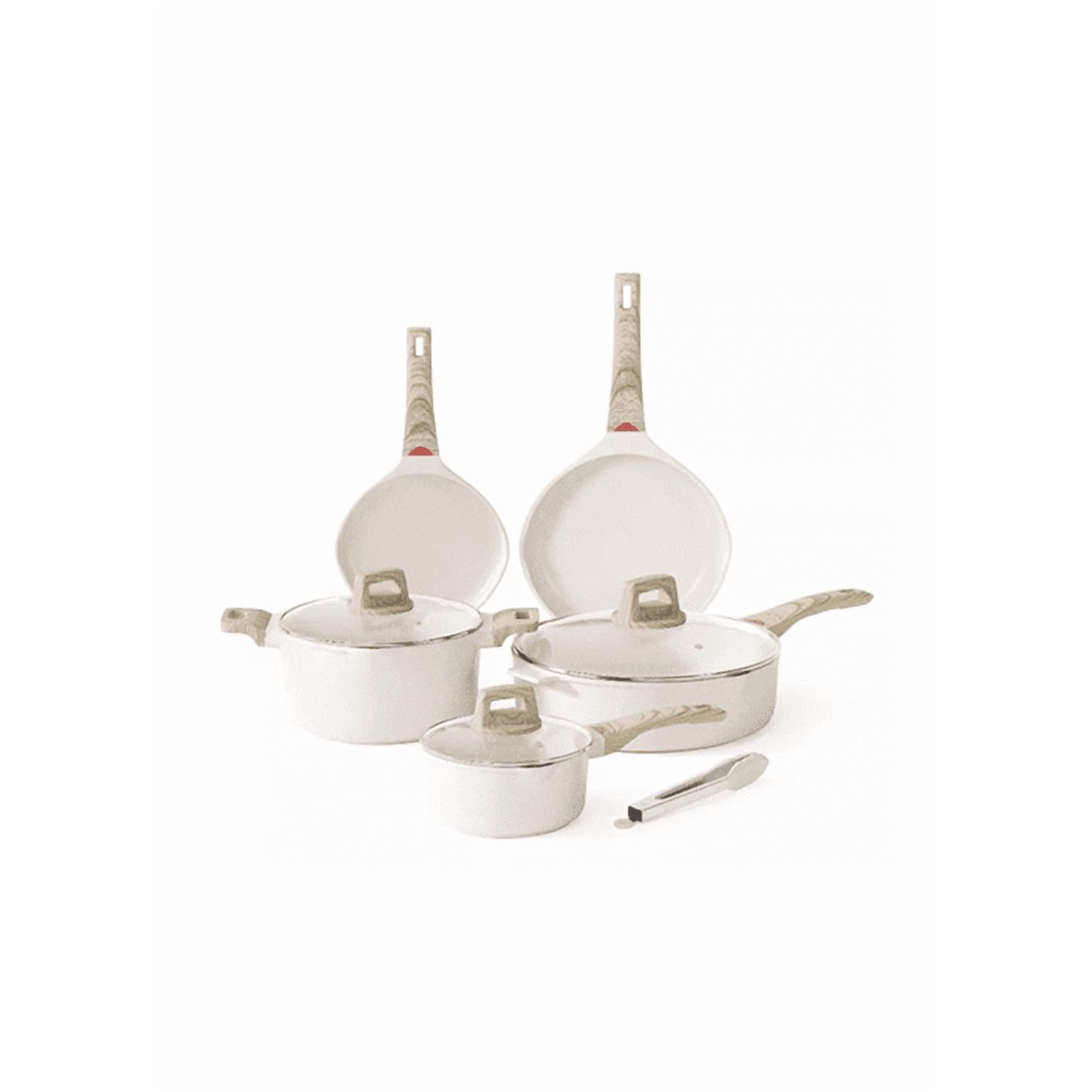 Genérico - Bateria De Cocina Juego De Ollas Retirable 3pcs Blanco