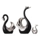 thumbnail image 3 of Figura de cisne de 3 uds, colección de estatuas de la familia de cisnes, escultura de Animal, adorno de mesa para estantería, gabinete, decoración del Negro Plata, 3 of 5