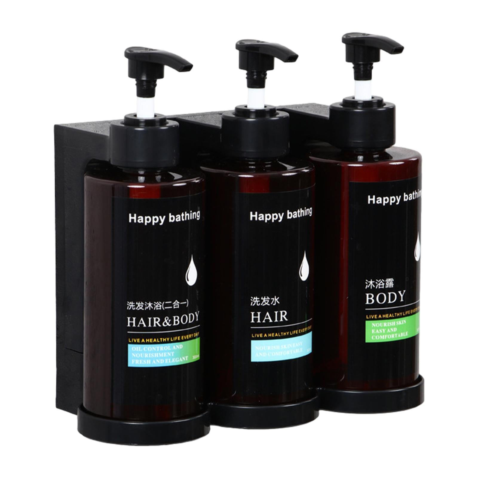 Magideal - Dispensador De Loción Para Ducha, Botella Con Bomba Recargable, Antideslizante, Portátil, Fácil De Limpiar, Dispensador De Jabón Líquido Para Manos Pa B Tres Cabezas