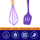 thumbnail image 3 of Juego de 2 mini utensilios de cocina de silicona con mangos de madera., 3 of 5