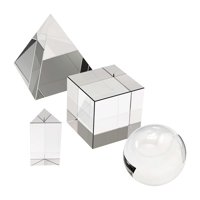 Magideal - Juego De 4 Uds. De Vidrio Óptico, Prismas Triangulares, Bola De Luz De Ciencia, Física Cúbica Para Juegos, Toma De Imágenes, Enseñanza Para Niños