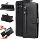 thumbnail image 1 of Funda tipo cartera para Samsung Galaxy S25 FE con bolsillo con cremallera y ranuras para tarjetas – Función de soporte Negro, 1 of 5