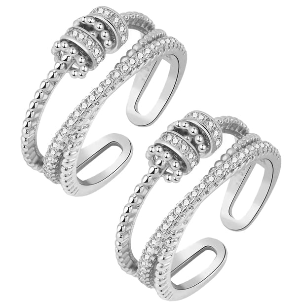 Anillos antiansiedad unisex ajustables, apilables y giratorios para la ansiedad.