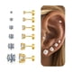 thumbnail image 1 of Juego de 6 pares de pendientes Yoosteel chapados en oro de 14K, de 2 mm a 8 mm, 1 of 7