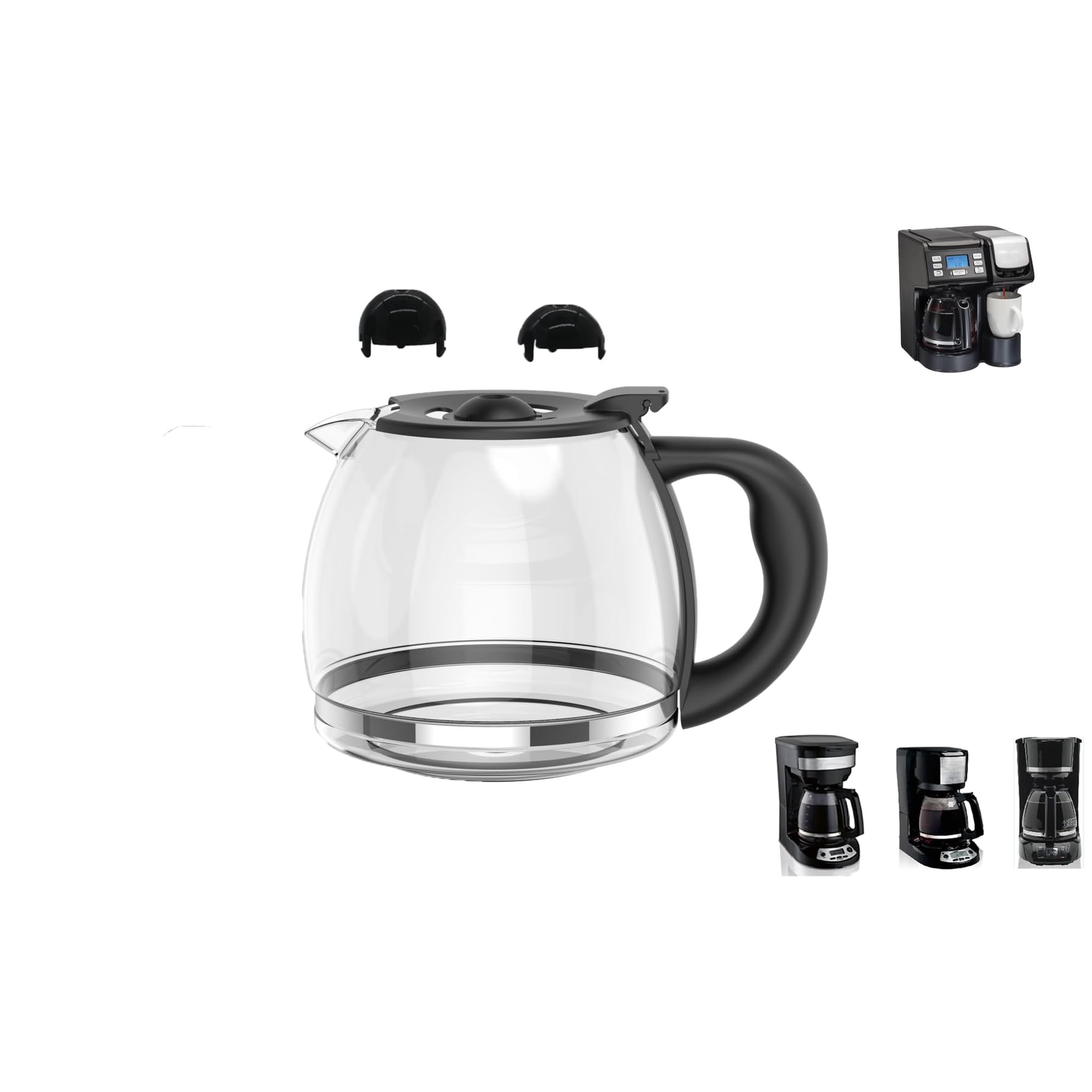 Cupall - Jarra De Vidrio De Repuesto Para Cafetera Hamilton Beach De 1,8 Litros Para 12 Tazas