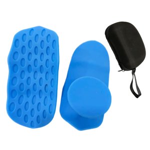 Magideal - Empuñaduras Para Levantamiento De Pesas, Empuñaduras De Gimnasio, Sin Dedos, Ligeras, Protección Para Las Manos, Empuñaduras Para Dominadas, Guantes D Azul