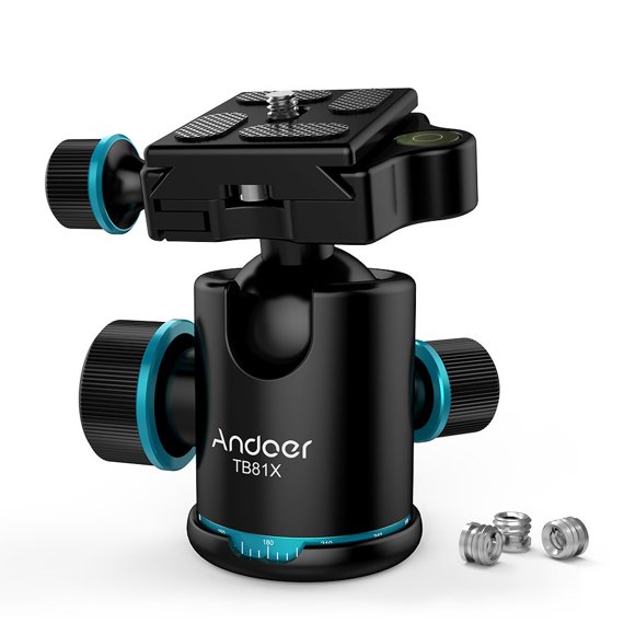 Trípode con cabeza esférica Andoer Tb81X con rotación de 360° para cámara de 8 kg