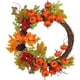 thumbnail image 1 of Corona de otoño, corona de calabazas, corona con calabazas, hojas de arce, percha, corona de otoño, corona de cosecha para decoración de Halloween, 1 of 7