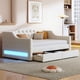 thumbnail image 1 of Upholstered Twin XL Size Daybed with LED Belt and 2 Drawers, Beige, 1 of 3
