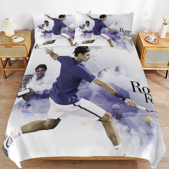 Roger Federer Durable Fabric Breathable Texture Soft Handling Sleep Set Duvet Cover Sets Guest Room Use