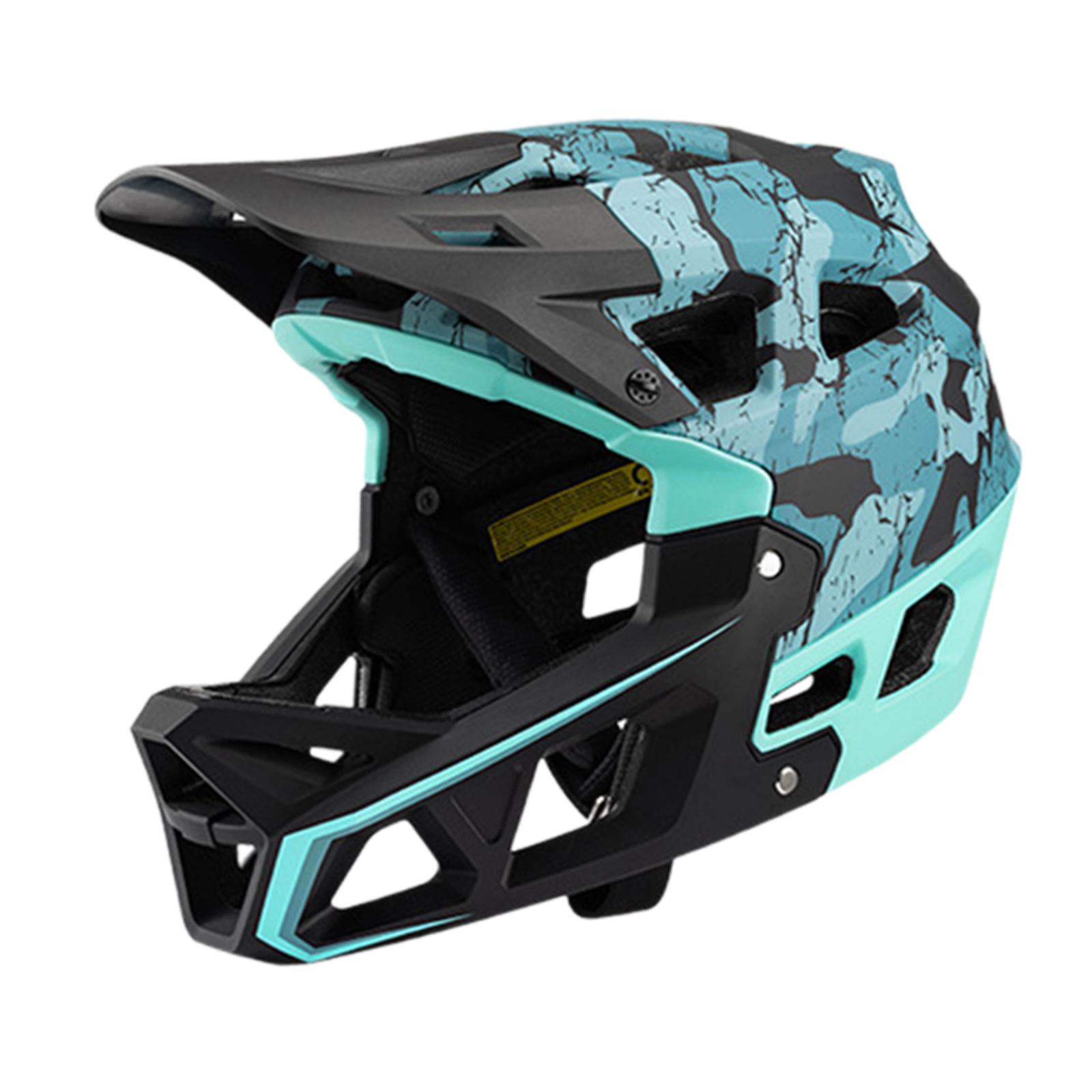 Ioensy - Casco De Bicicleta De Cara Completa, Cascos Protectores Transpirables, Casco De Bicicleta Para Hombres Y Mujeres, Azul, De 55 A 58Cm