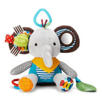 Juguete Peluche Sensorial Belugcon Mordedor Y Sonajero Color Gris Diseño Elefante