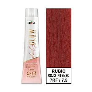 Itely Hair Fashion - Tintura Permanente Sin Amoniaco Delyglow 100Ml (Rubio Rojo Intenso 7.5 Trf)