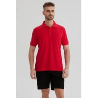 Fashionspark - Polera Hombre Piqué Básica Lisa Rojo - Ll