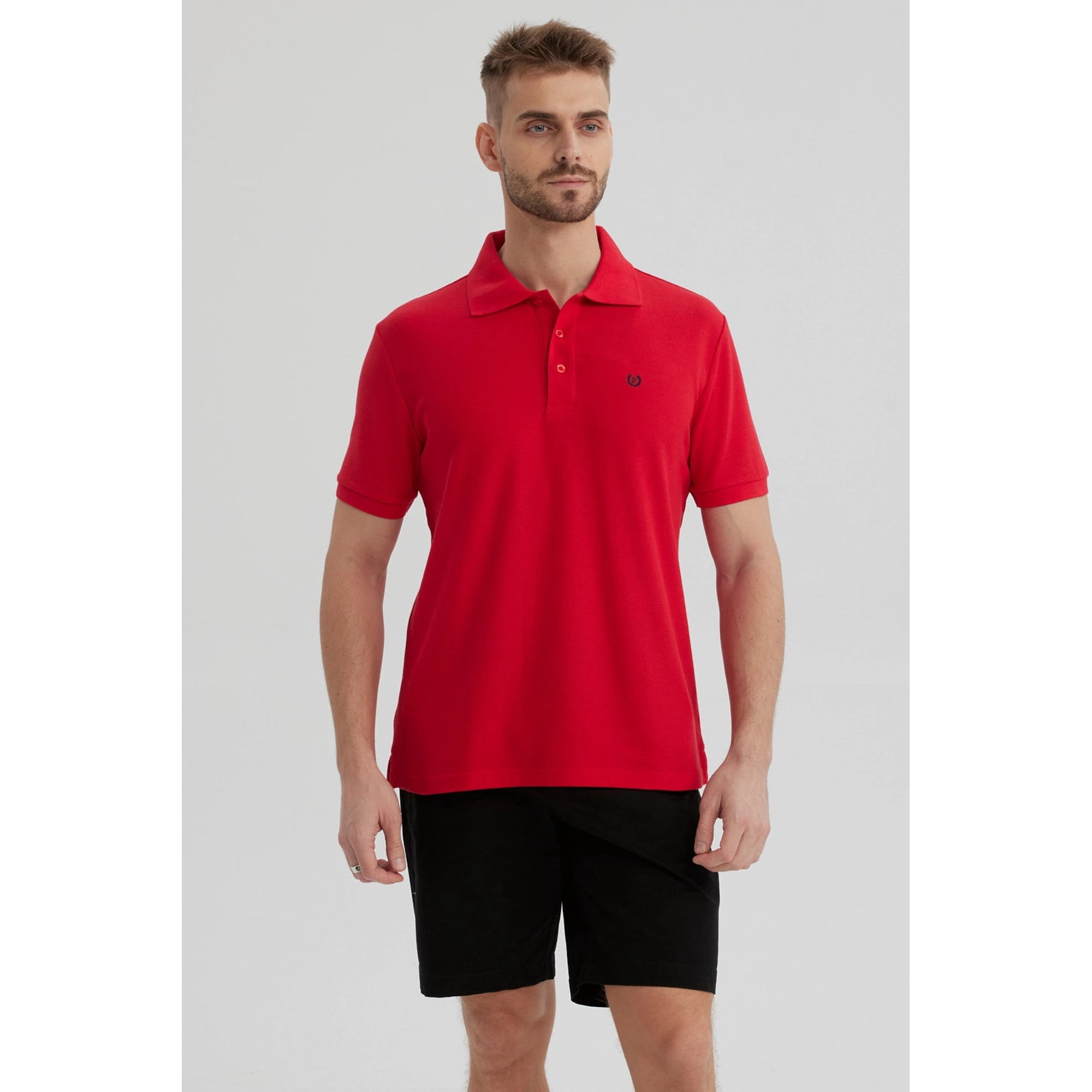 Fashionspark - Polera Hombre Piqué Básica Lisa Rojo - Ll