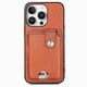 thumbnail image 2 of Funda Billetera Tejida para iPhone 16 Pro Max con Soporte y Tarjetero Marrón, 2 of 5