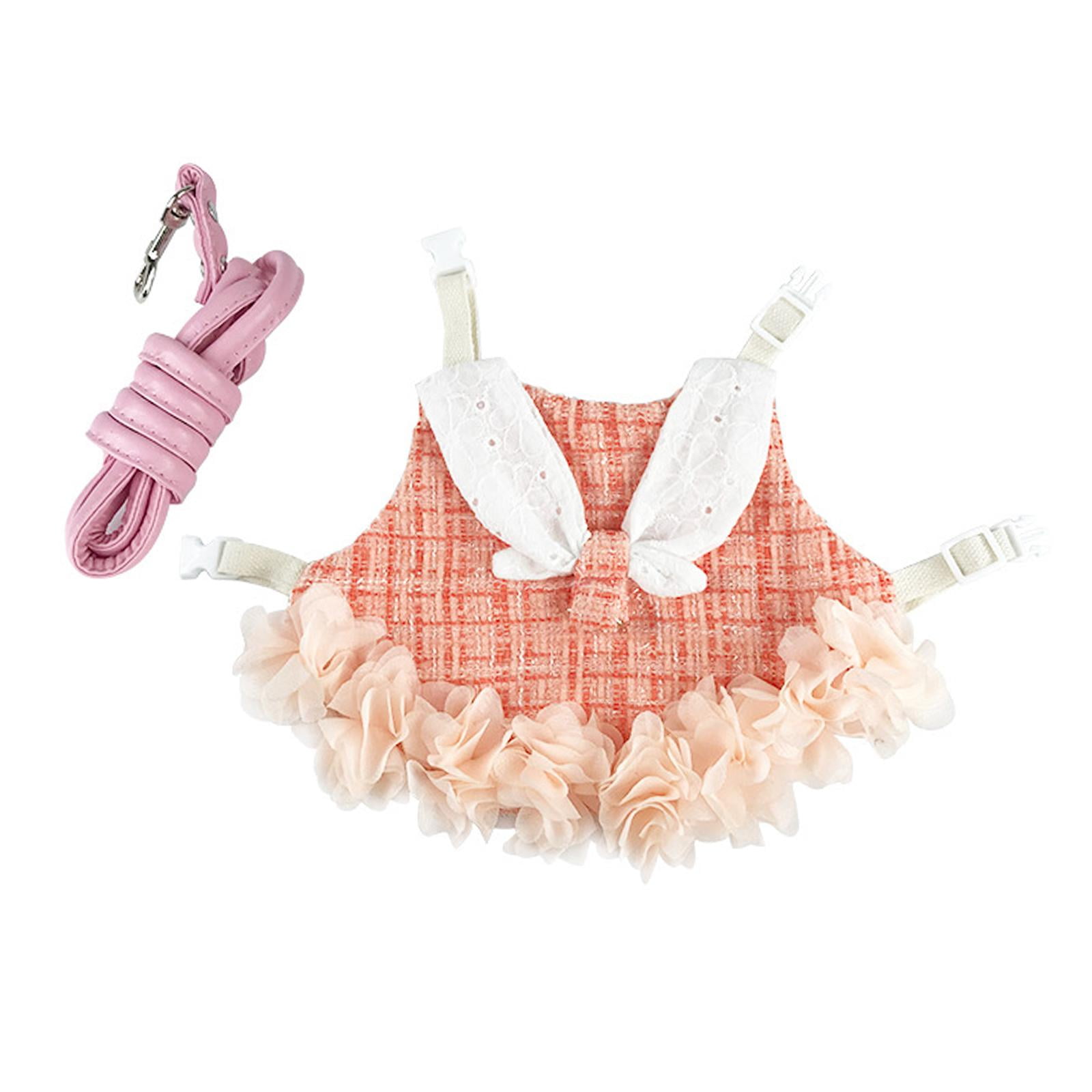 Conjunto De Correa Y Arnés De Chaleco De Conejo, Disfraz De Mascota Suave, Animal Pequeño, Hurón, Naranja M